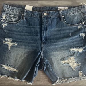 NWT Blank NYC‎ Ground Rules Bermuda Medium Wash Distressed Denim Short Size 18W